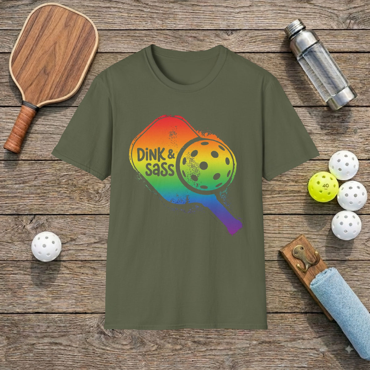 Rainbow Pickleball T-Shirt