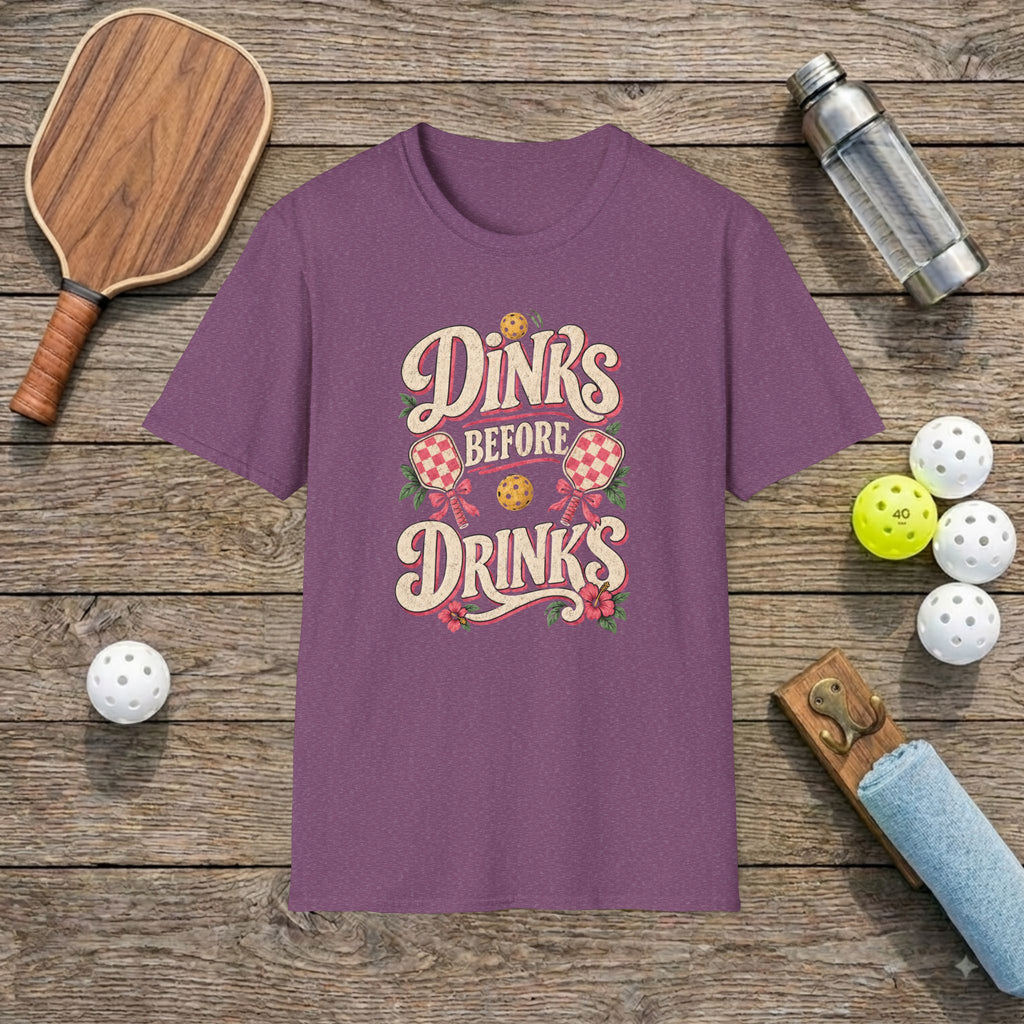 "Dinks Before Drinks" Pickleball Funny Vintage T-Shirt
