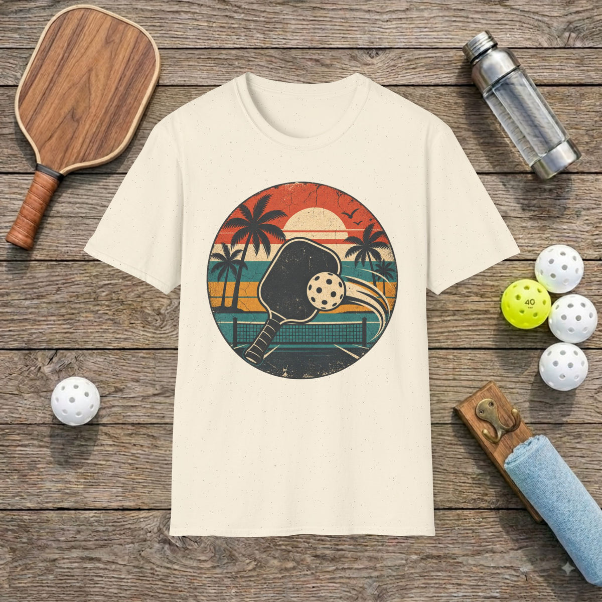 Sunset and Pickleball T-Shirt