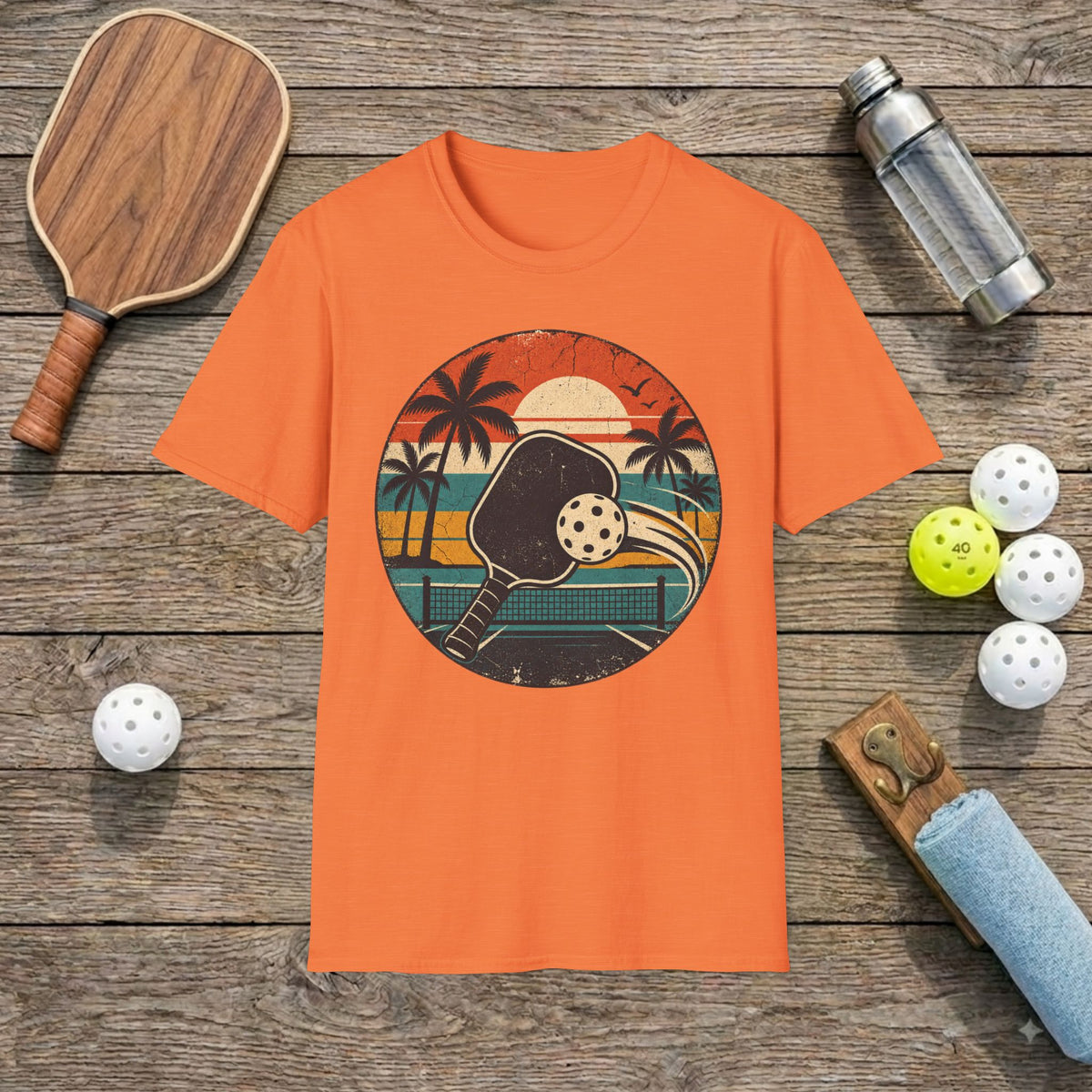 Sunset and Pickleball T-Shirt