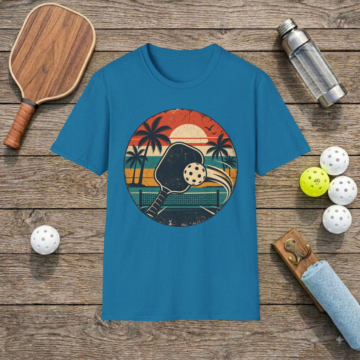 Sunset and Pickleball T-Shirt